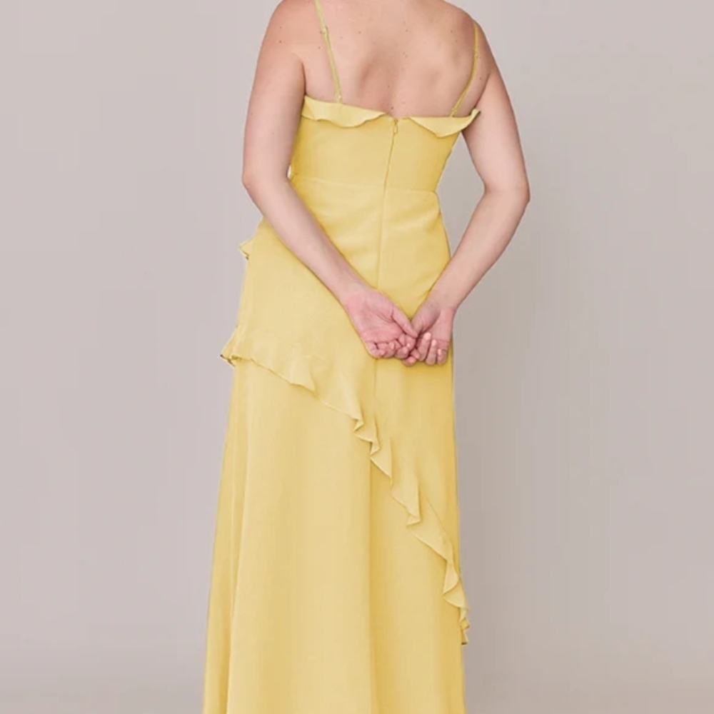 Formal Yellow Ruffle Dress - Picture 2 of 8